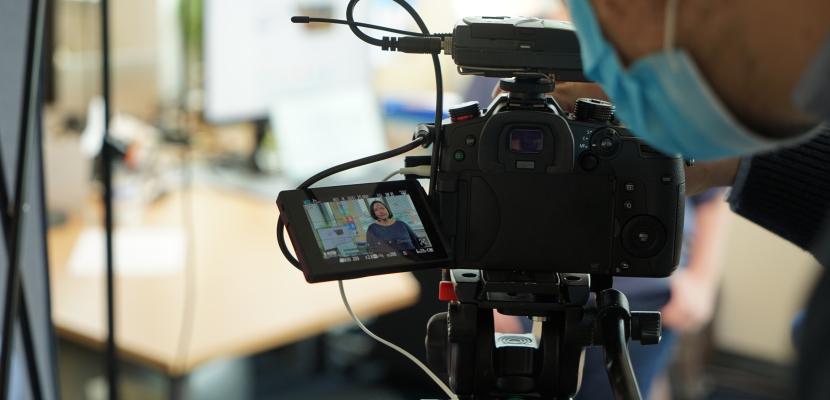 Behind the camera shot of Interreg Europe staff member Behind the camera shot of Interreg Europe staff member