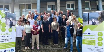GreenSPAS group GreenSPAS team together posing in from of the Thermal Establishment