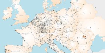 Map of European culture routes Map of European culture routes