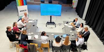Matchmaking session organized by the Policy Learning Platform people sitting around a table