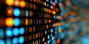 Open data board digital figures on a black dashboard